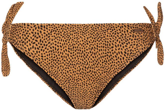 Protest strik bikinibroekje Mia met all over print lichtbruin/zwart