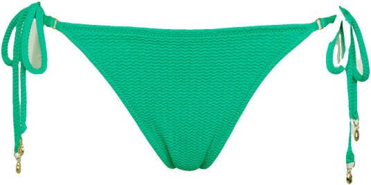 Seafolly strik bikinibroekje met rib structuur groen