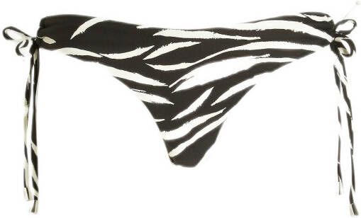 Seafolly strik bikinibroekje met zebraprint zwart/wit