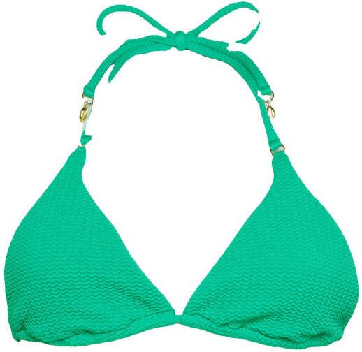 Seafolly triangel bikinitop met rib structuur groen