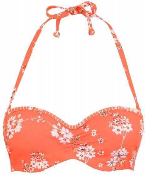 Sunseeker Beugelbikinitop in bandeaumodel Ditsy met gehaakt randje