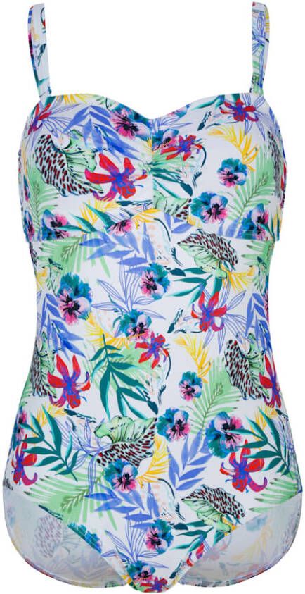 maritim Badpak met kleurrijk dessin Wit/Lila/Pink